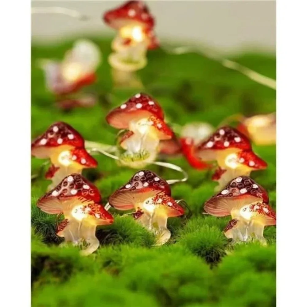 Mushroom Decor Cottagecore Room Decor 10FT 30LEDs Mushroom String Lights Battery